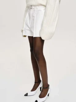 Frauen Source Unknown Kleidung<Breite Shorts Mit Gurtel, Weis