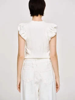 Frauen Source Unknown Strickwaren<Bubble Rib Strick, Weis