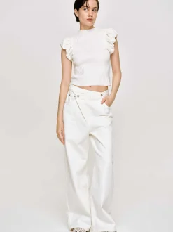 Frauen Source Unknown Kleidung<Bubble Rib Strick, Weis