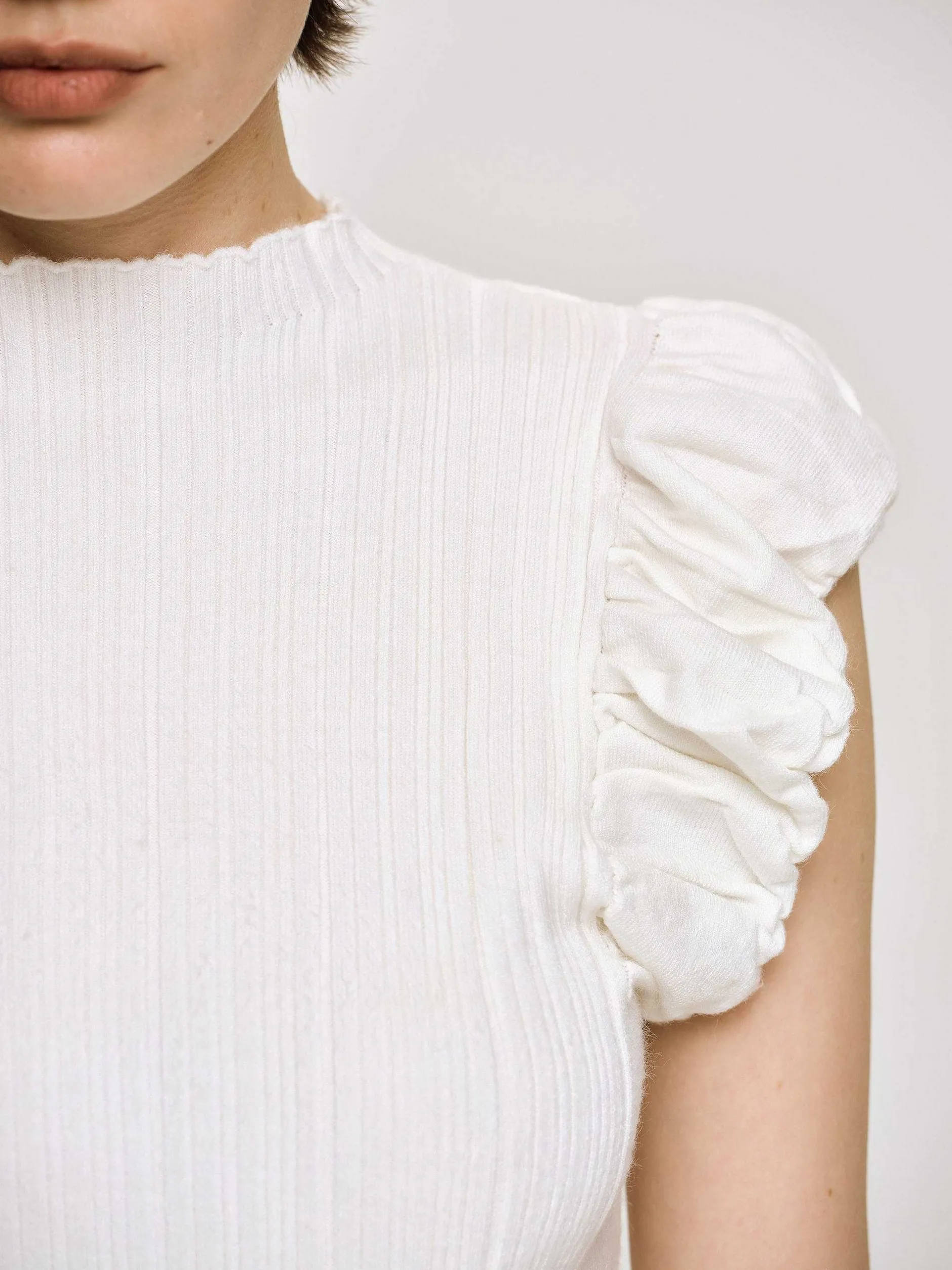 Frauen Source Unknown Kleidung<Bubble Rib Strick, Weis