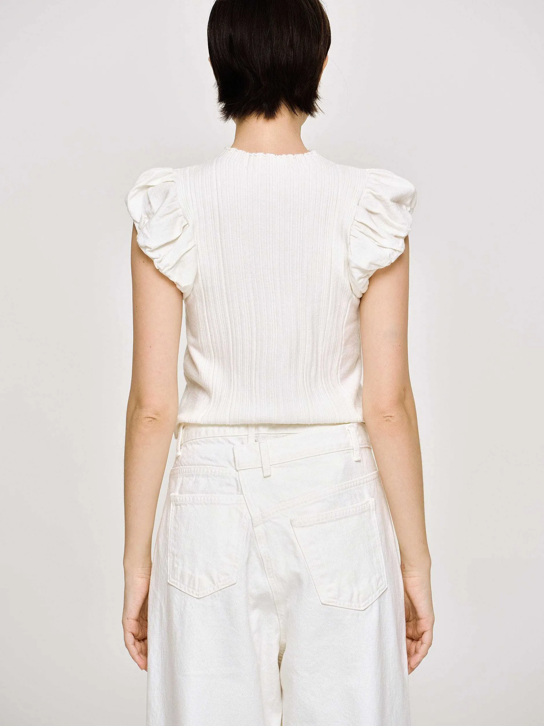 Frauen Source Unknown Kleidung<Bubble Rib Strick, Weis