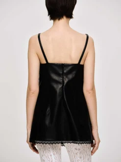 Frauen Source Unknown Oberteile<Bustier-Lederoberteil Aus Lammfell, Schwarz
