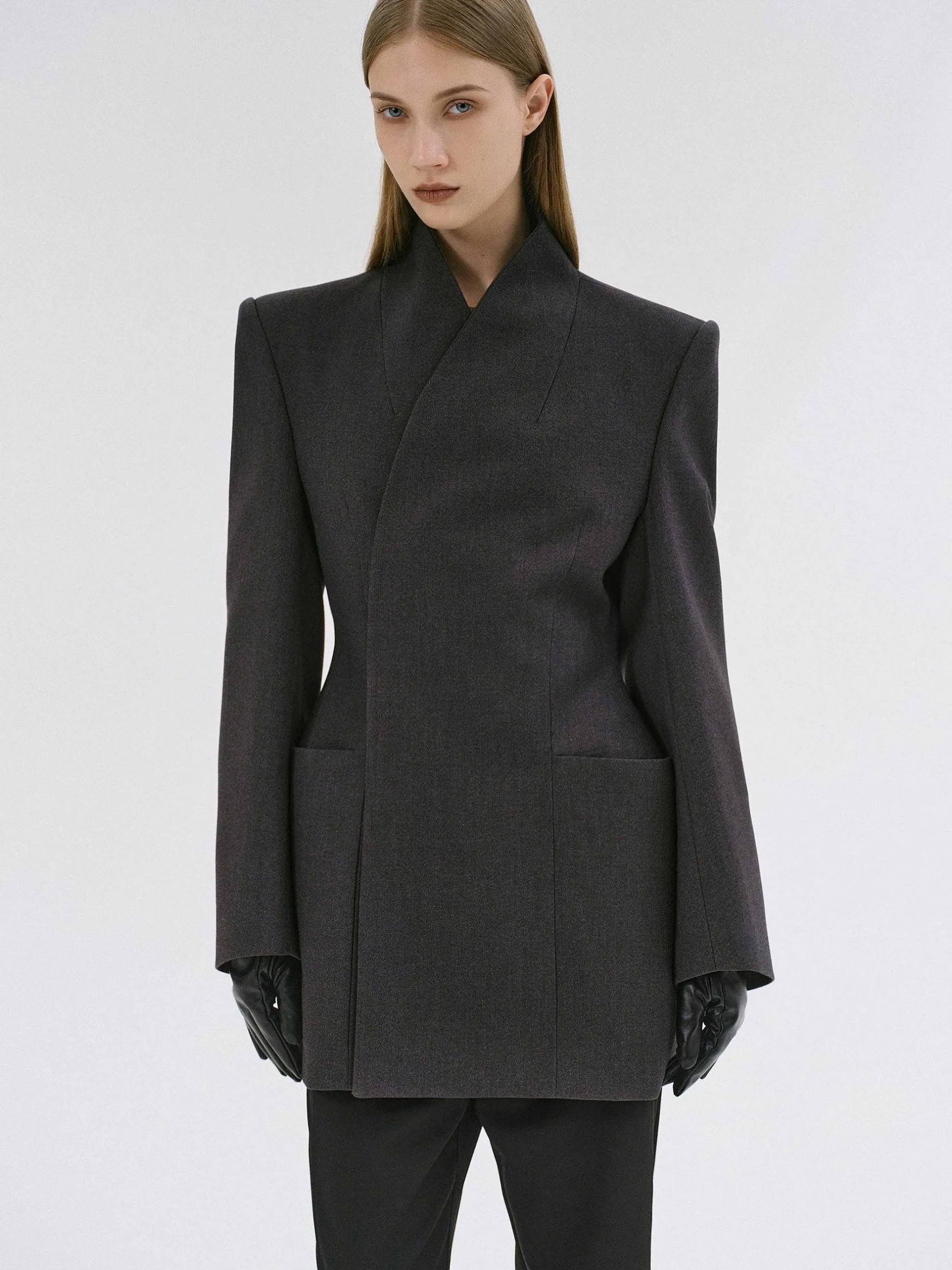 Frauen Source Unknown Kleidung<Corrin Wickelblazer, Anthrazit