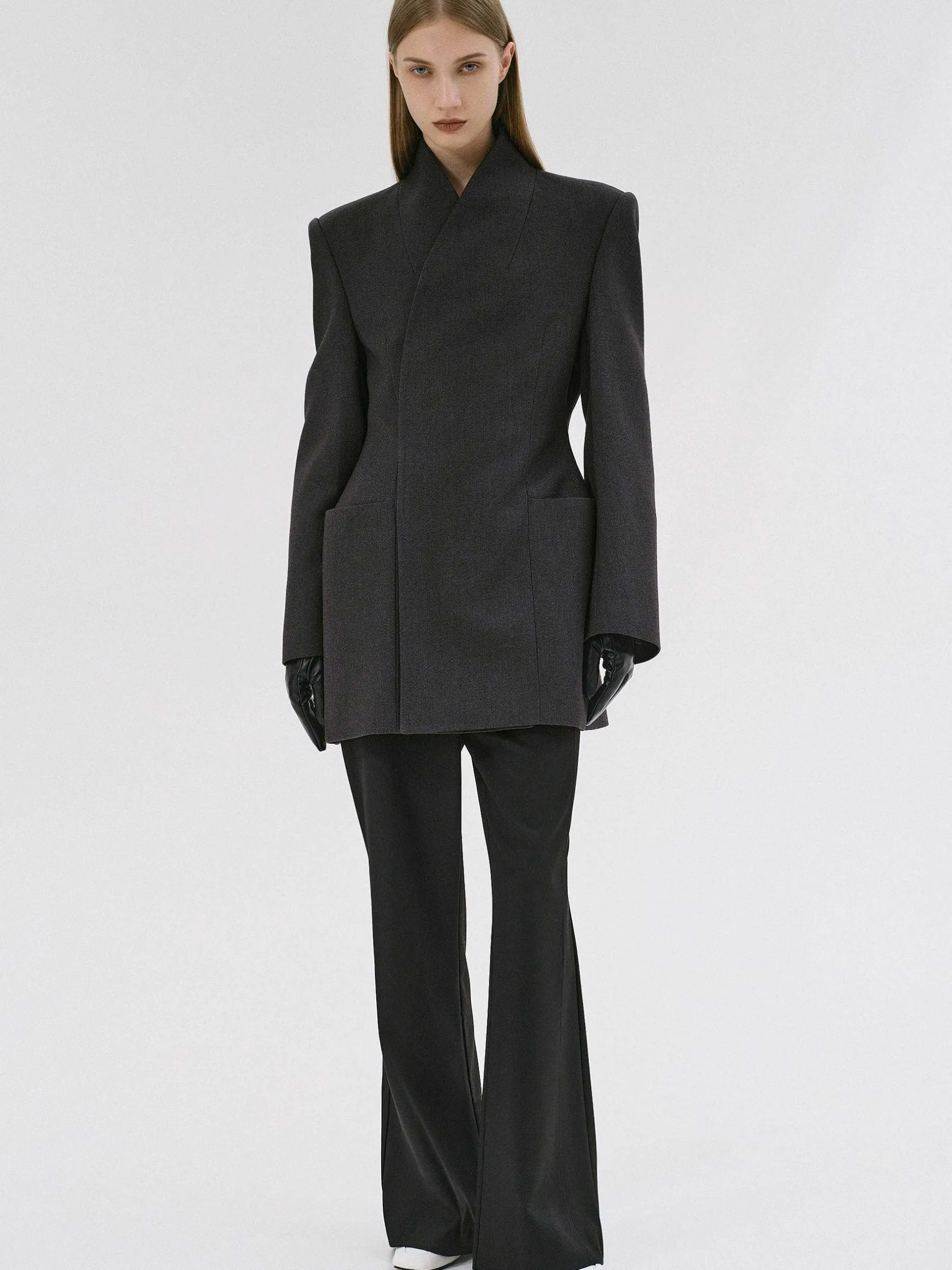 Frauen Source Unknown Kleidung<Corrin Wickelblazer, Anthrazit