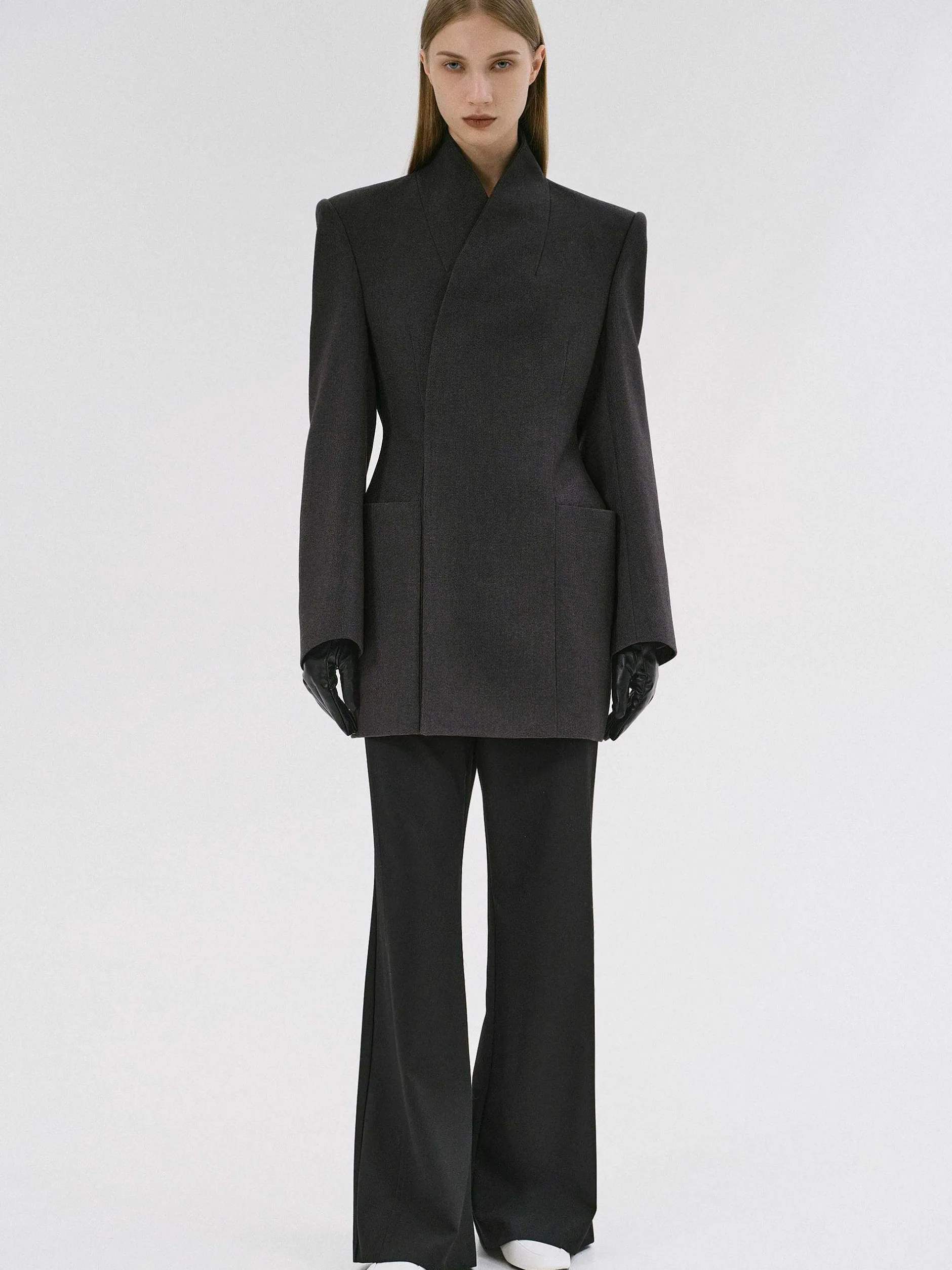Frauen Source Unknown Kleidung<Corrin Wickelblazer, Anthrazit