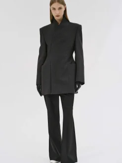 Frauen Source Unknown Oberbekleidung<Corrin Wickelblazer, Anthrazit
