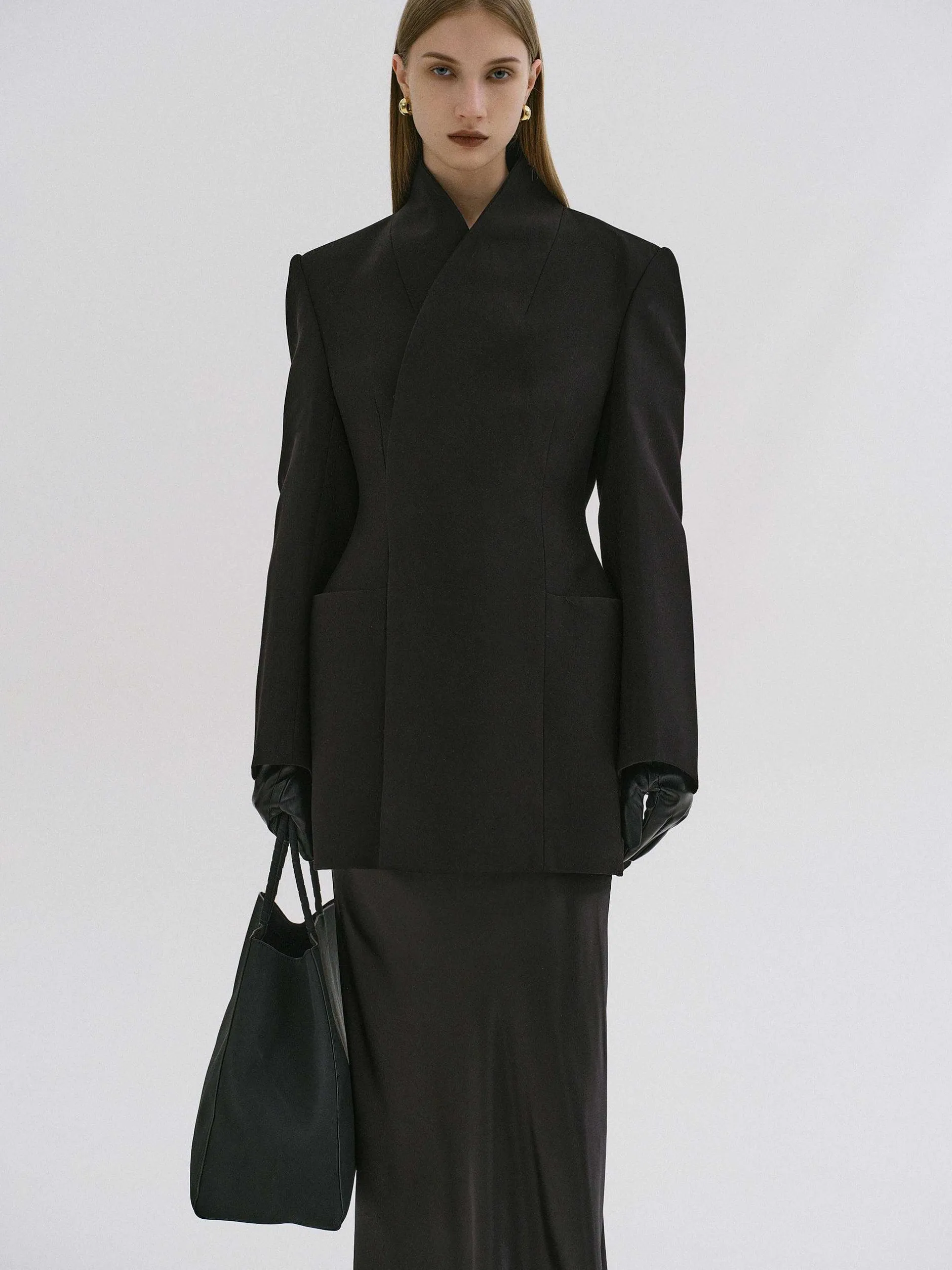 Frauen Source Unknown Kleidung<Corrin Wickelblazer, Schwarz
