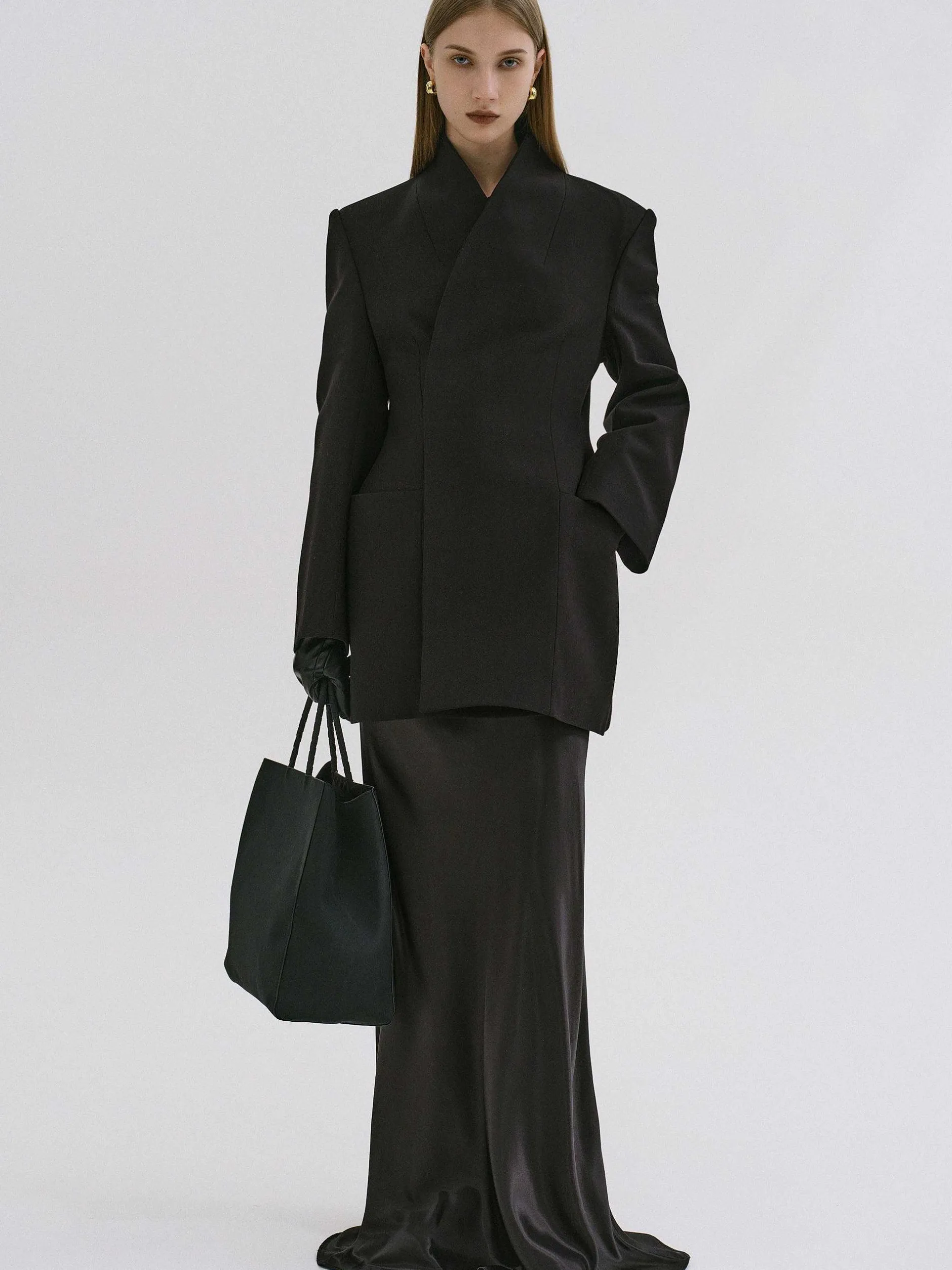 Frauen Source Unknown Kleidung<Corrin Wickelblazer, Schwarz