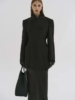 Frauen Source Unknown Oberbekleidung<Corrin Wickelblazer, Schwarz