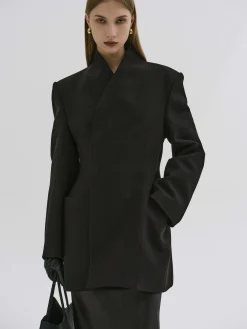 Frauen Source Unknown Oberbekleidung<Corrin Wickelblazer, Schwarz