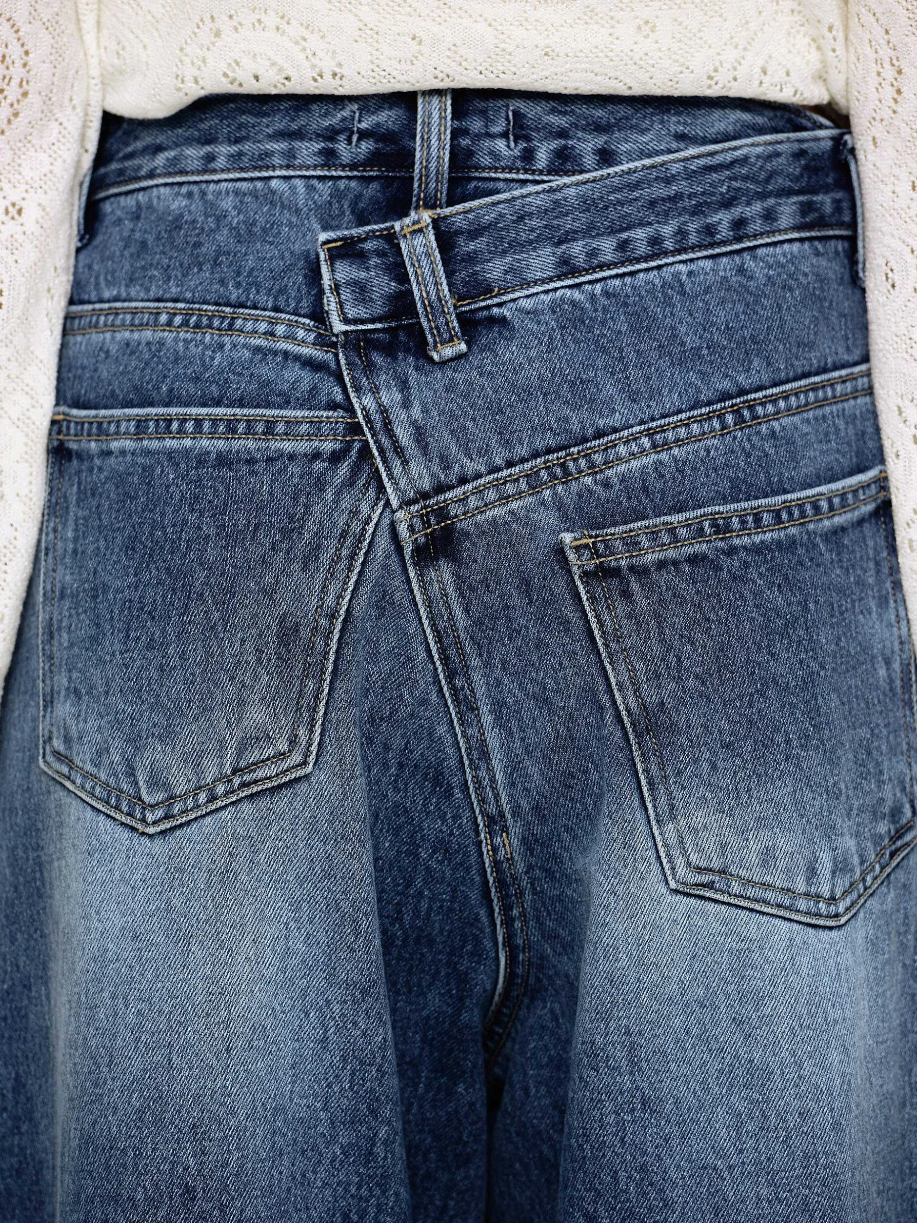Frauen Source Unknown Denim<Crossover-Jeans, Dark Stone Wash
