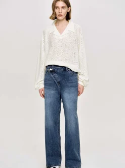 Frauen Source Unknown Kleidung<Crossover-Jeans, Dark Stone Wash