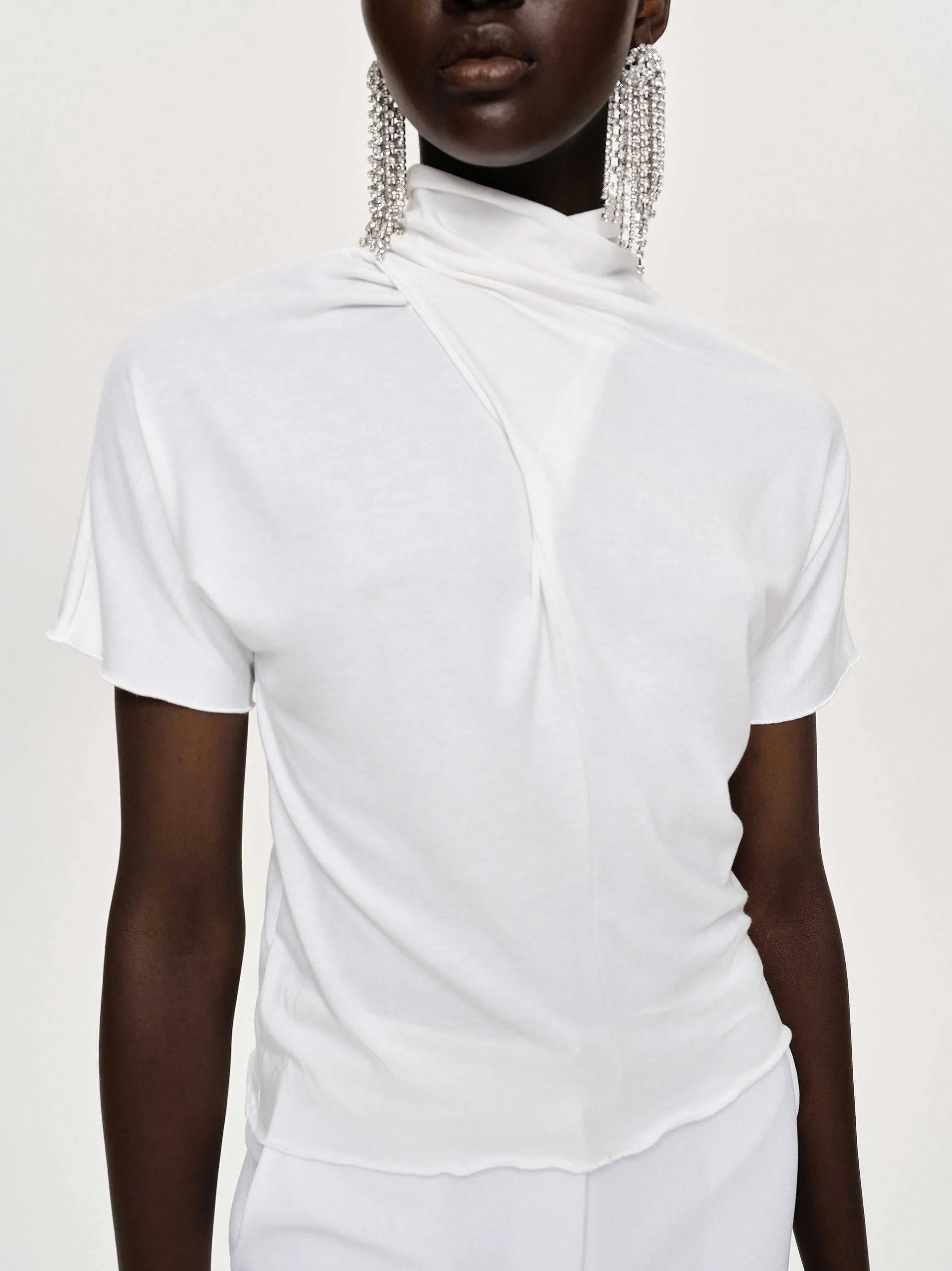 Frauen Source Unknown Oberteile<Daye Cross Neck T-Shirt, Weis