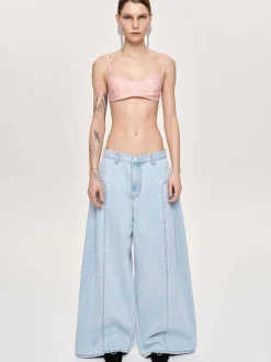 Frauen Source Unknown Denim<Doppelseitige, Ubergrose Jeans, Hellblau