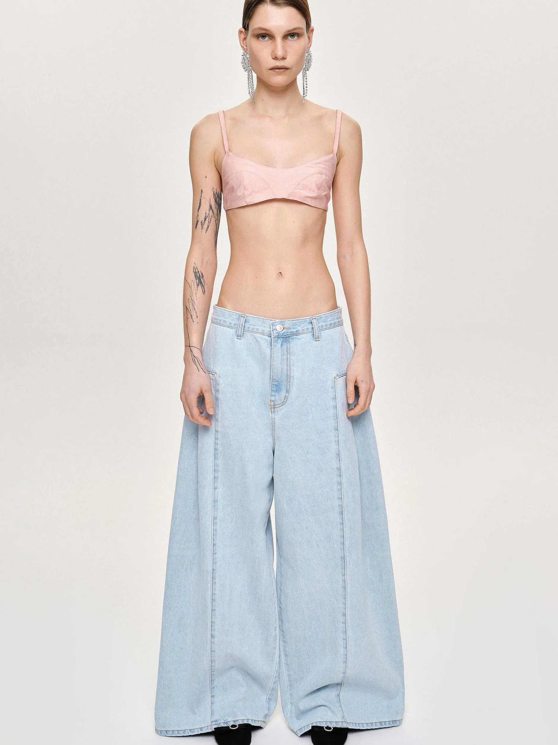 Frauen Source Unknown Denim<Doppelseitige, Ubergrose Jeans, Hellblau