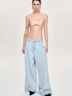 Frauen Source Unknown Denim<Doppelseitige, Ubergrose Jeans, Hellblau
