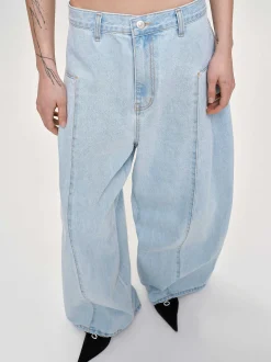 Frauen Source Unknown Denim<Doppelseitige, Ubergrose Jeans, Hellblau