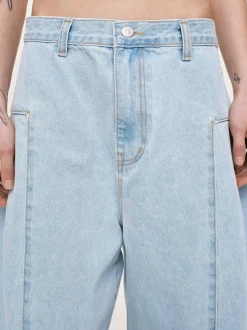 Frauen Source Unknown Denim<Doppelseitige, Ubergrose Jeans, Hellblau