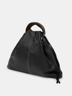 Frauen Source Unknown Kleidung<Dreieckstasche Aus Kalbsleder, Schwarz