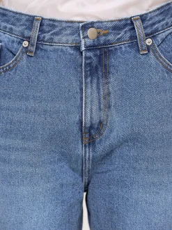 Frauen Source Unknown Denim<Durchgehende Slim-Jeans, Mittelblau