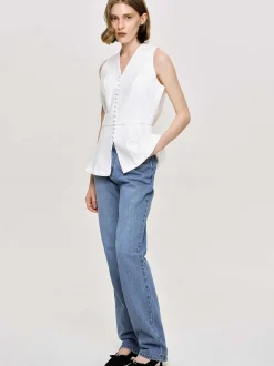 Frauen Source Unknown Kleidung<Durchgehende Slim-Jeans, Mittelblau
