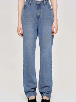 Frauen Source Unknown Kleidung<Durchgehende Slim-Jeans, Mittelblau