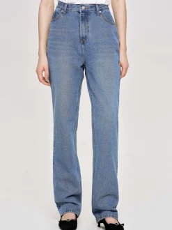Frauen Source Unknown Kleidung<Durchgehende Slim-Jeans, Mittelblau