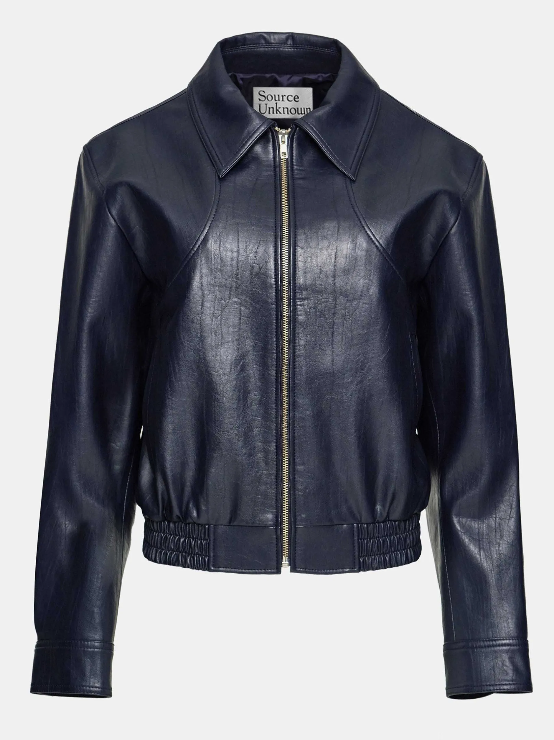 Frauen Source Unknown Zubehör<Ennio Kunstleder-Bomberjacke, Marineblau
