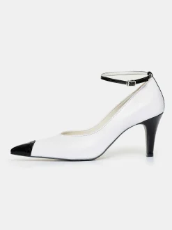 Frauen Source Unknown Schuhe & Taschen<Ester Bicolor-Absatze Mit Knochelriemen, Weis