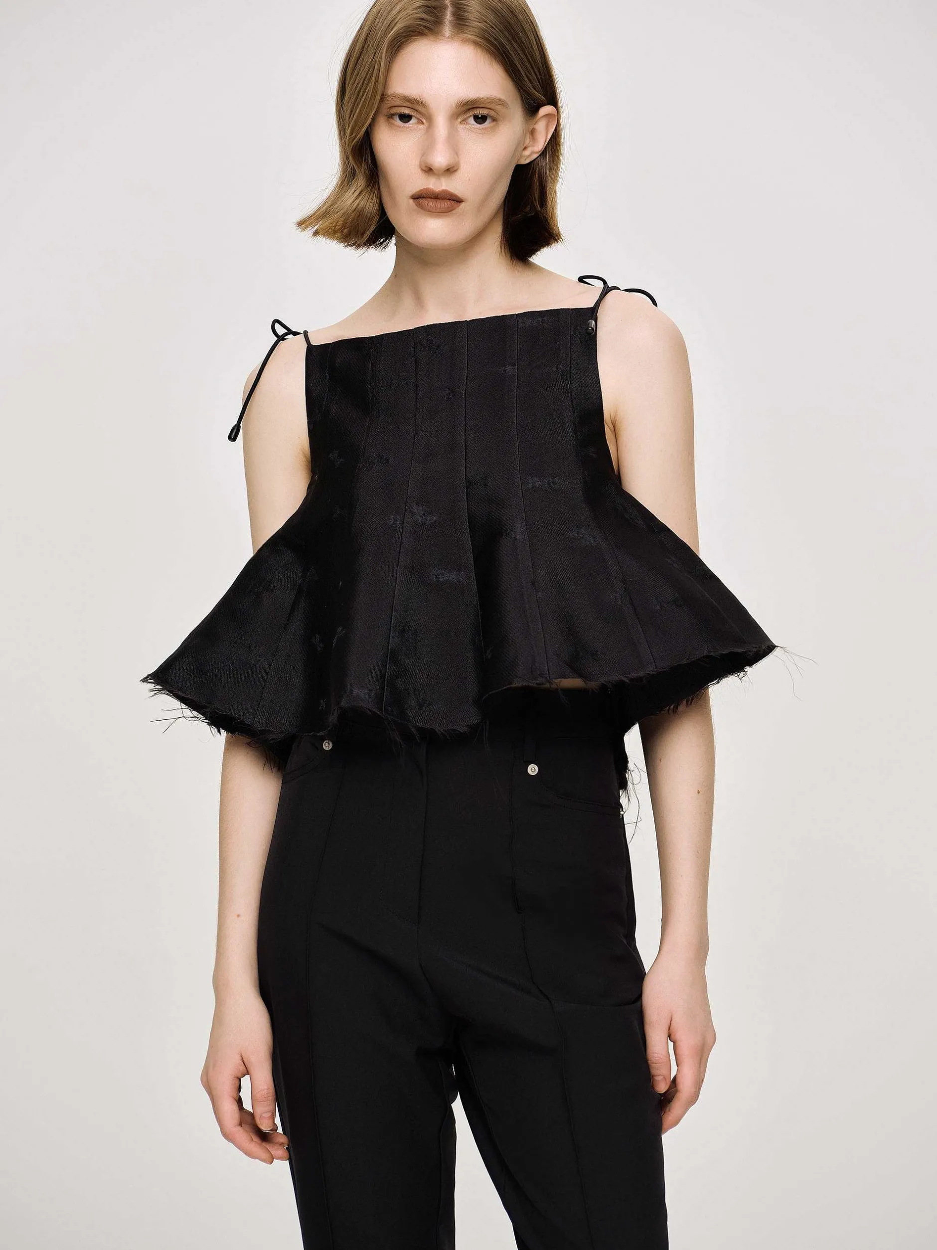 Frauen Source Unknown Oberteile<Extra Verkurztes Camisole, Schwarz