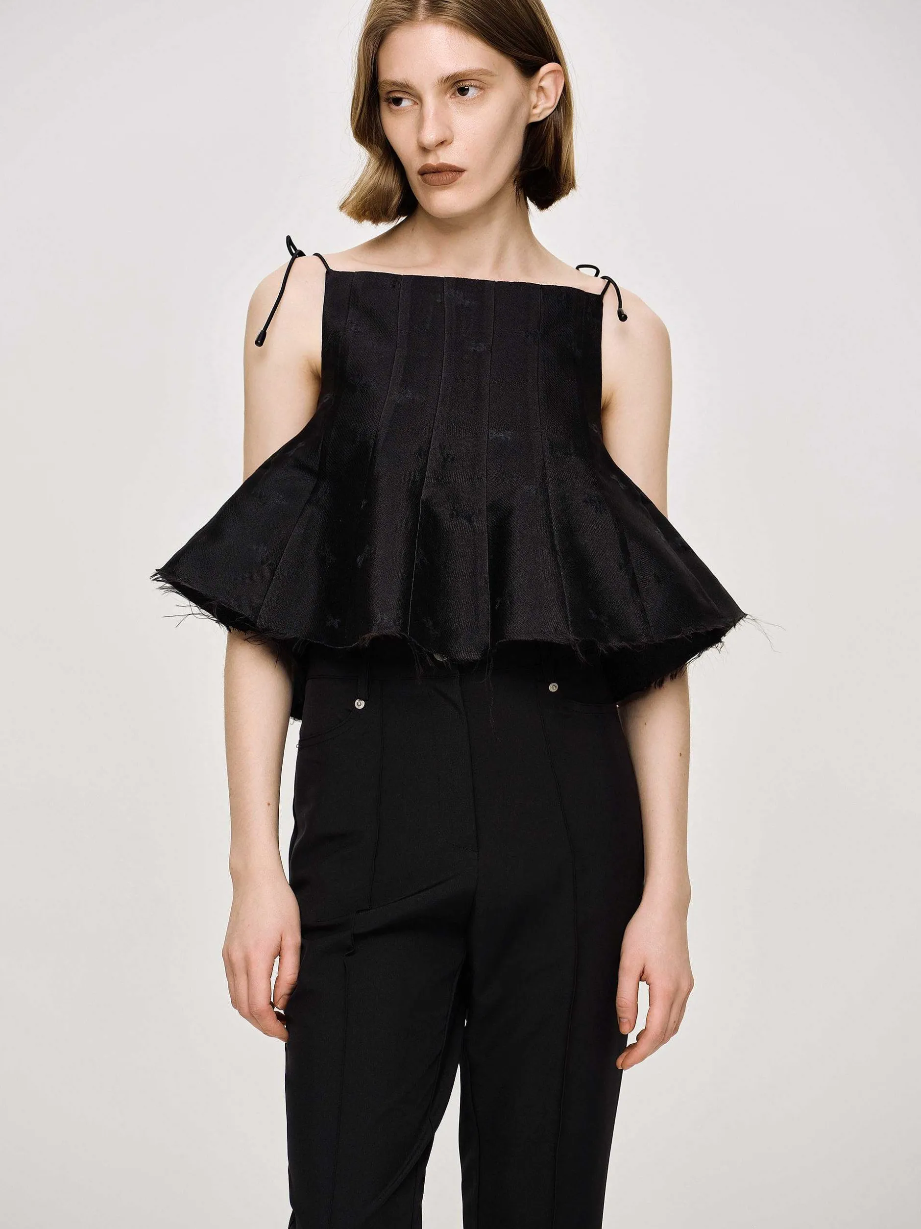 Frauen Source Unknown Oberteile<Extra Verkurztes Camisole, Schwarz