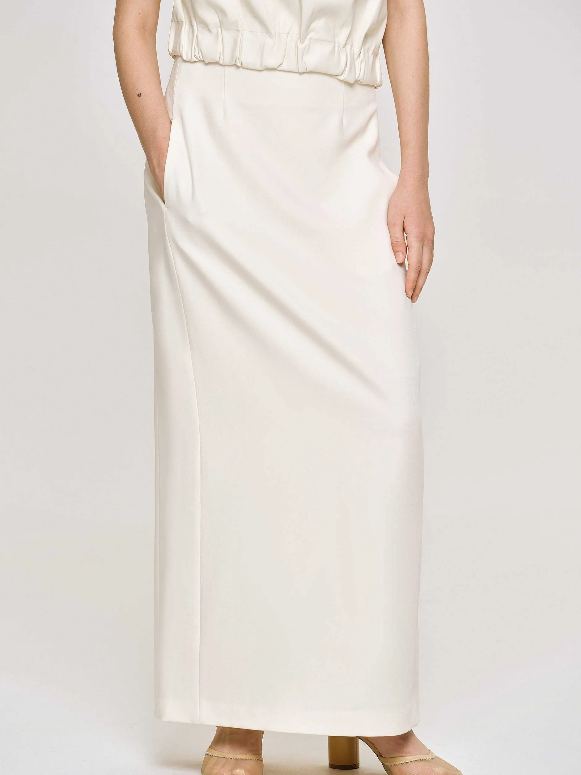 Frauen Source Unknown Kleidung<Fliesender Rock Mit Hoher Taille, Elfenbein
