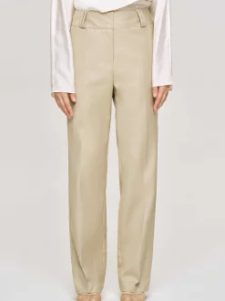 Frauen Source Unknown Kleidung<Gabardine-Hose Mit Geradem Bein, Beige