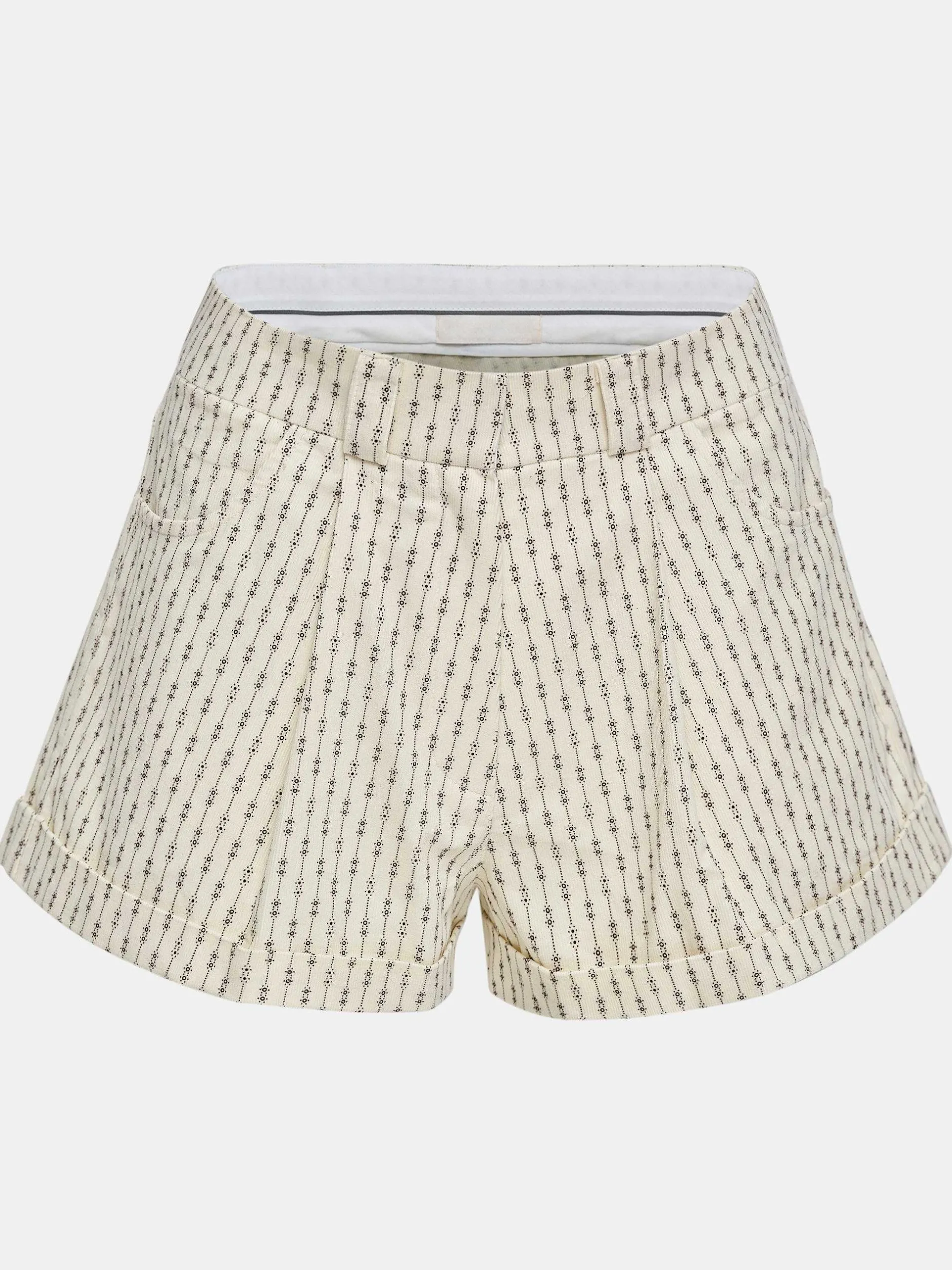 Frauen Source Unknown Kleidung<Geblumte Mikroshorts, Elfenbein