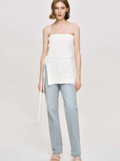 Frauen Source Unknown Kleidung<Gerade Jeans Im Used-Look, Helles Vintage-Blau