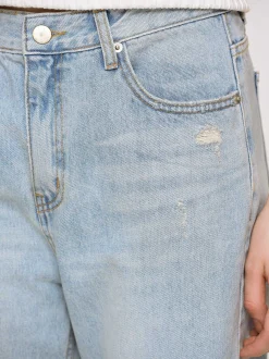 Frauen Source Unknown Kleidung<Gerade Jeans Im Used-Look, Helles Vintage-Blau
