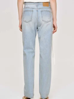 Frauen Source Unknown Denim<Gerade Jeans Im Used-Look, Helles Vintage-Blau