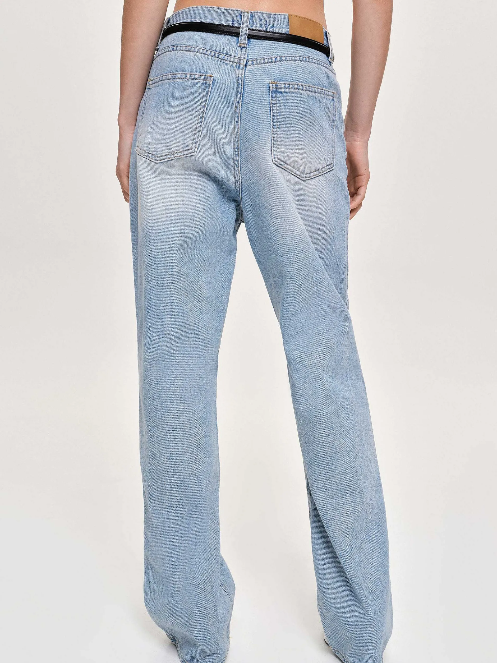 Frauen Source Unknown Denim<Gerade Jeans Mit Seitlichen Einsatzen, Hell Verwaschenes Blau