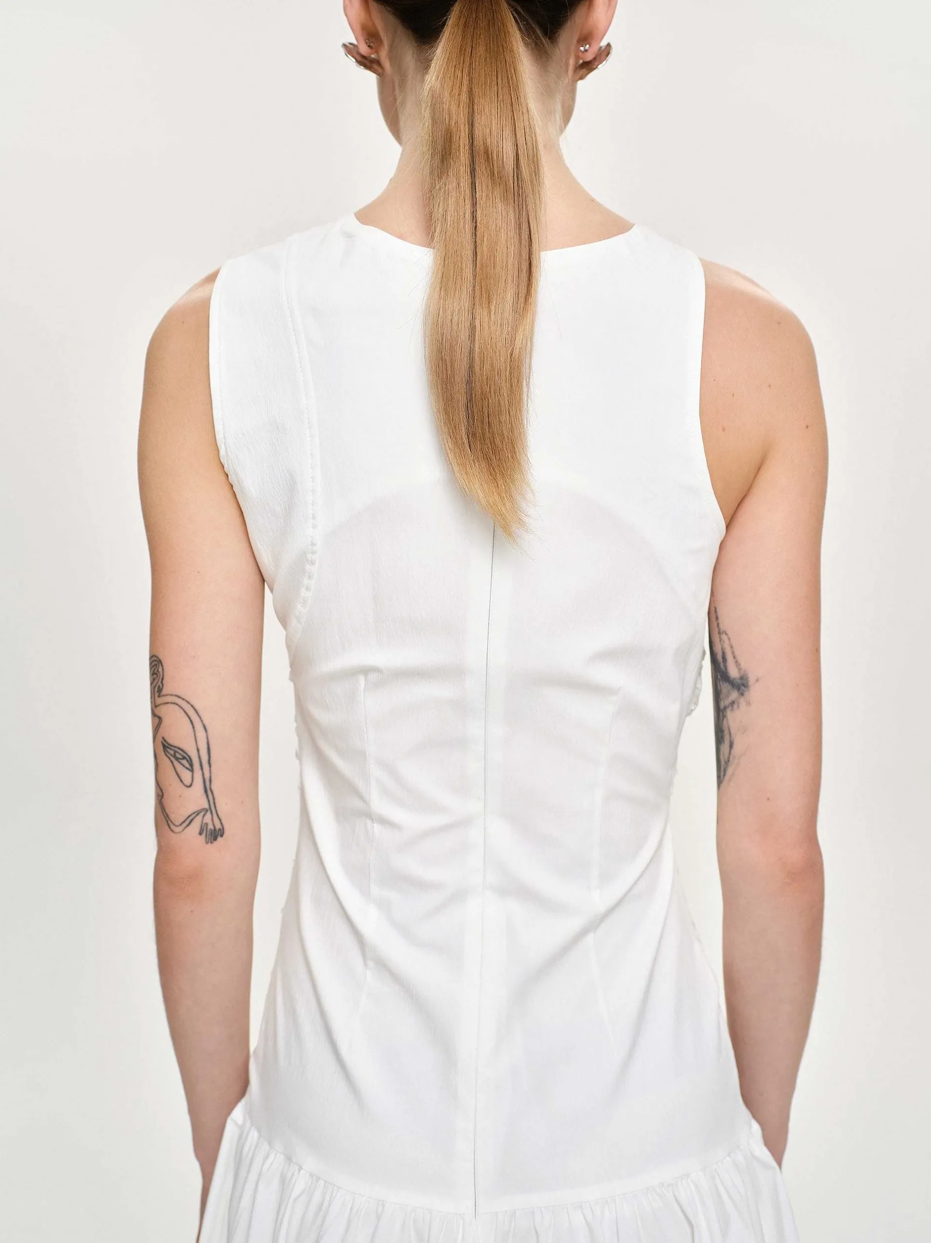 Frauen Source Unknown Zubehör<Gerafftes Kleid Mit Tiefer Taille, Gebrochenes Weis
