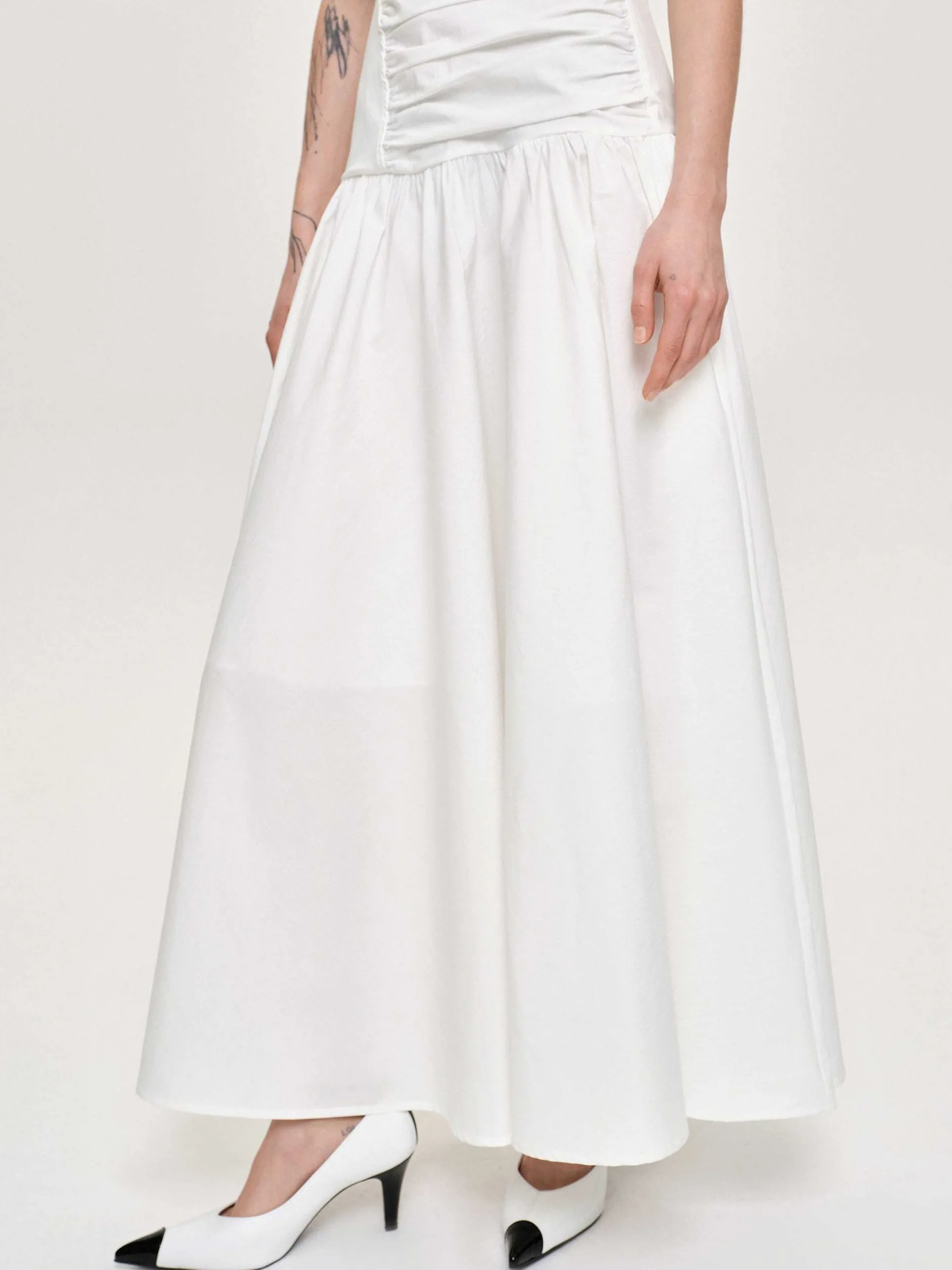 Frauen Source Unknown Zubehör<Gerafftes Kleid Mit Tiefer Taille, Gebrochenes Weis