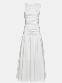 Frauen Source Unknown Zubehör<Gerafftes Kleid Mit Tiefer Taille, Gebrochenes Weis