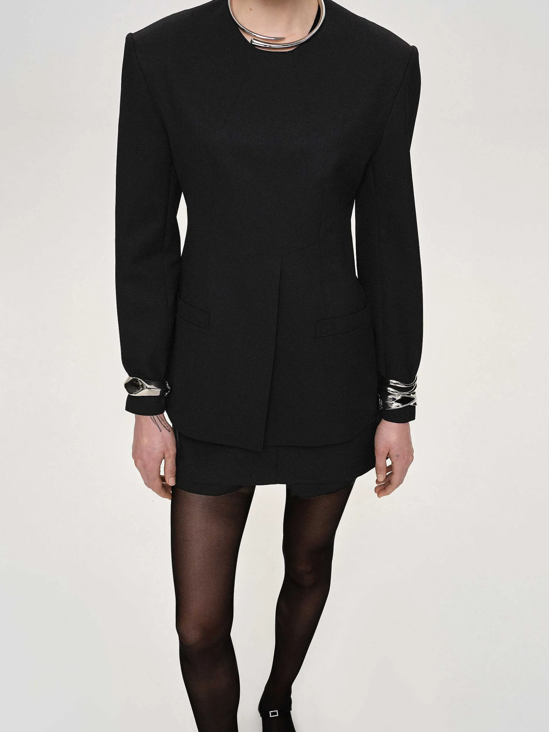 Frauen Source Unknown Zubehör<Geteilte Jacke Mit Taillierter Taille, Schwarz