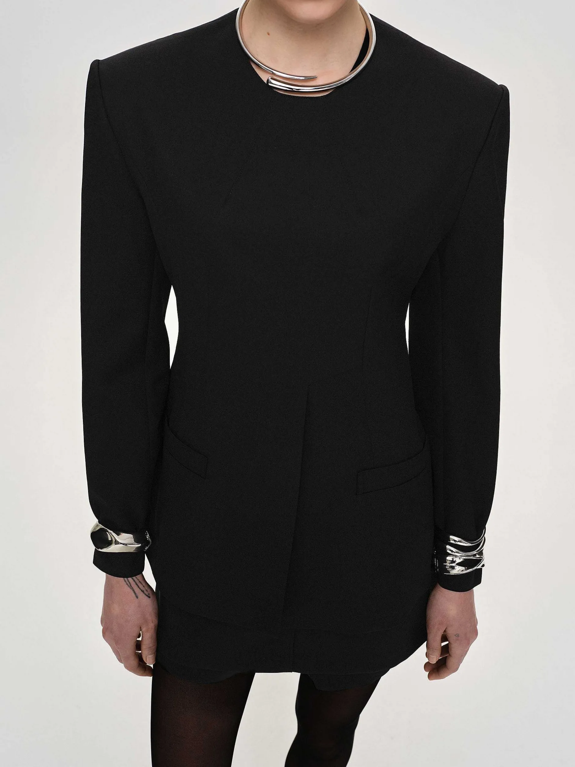 Frauen Source Unknown Zubehör<Geteilte Jacke Mit Taillierter Taille, Schwarz