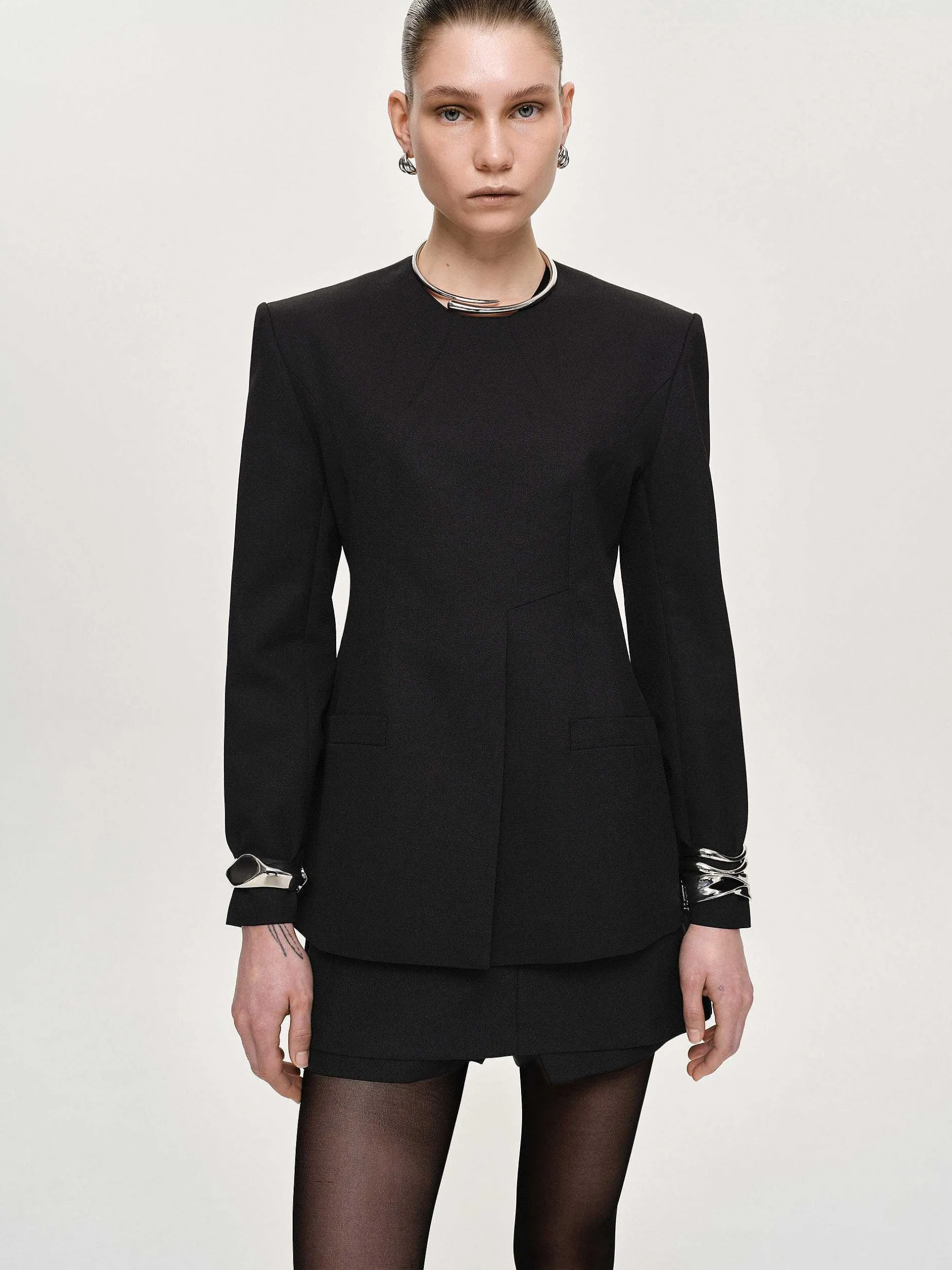 Frauen Source Unknown Zubehör<Geteilte Jacke Mit Taillierter Taille, Schwarz