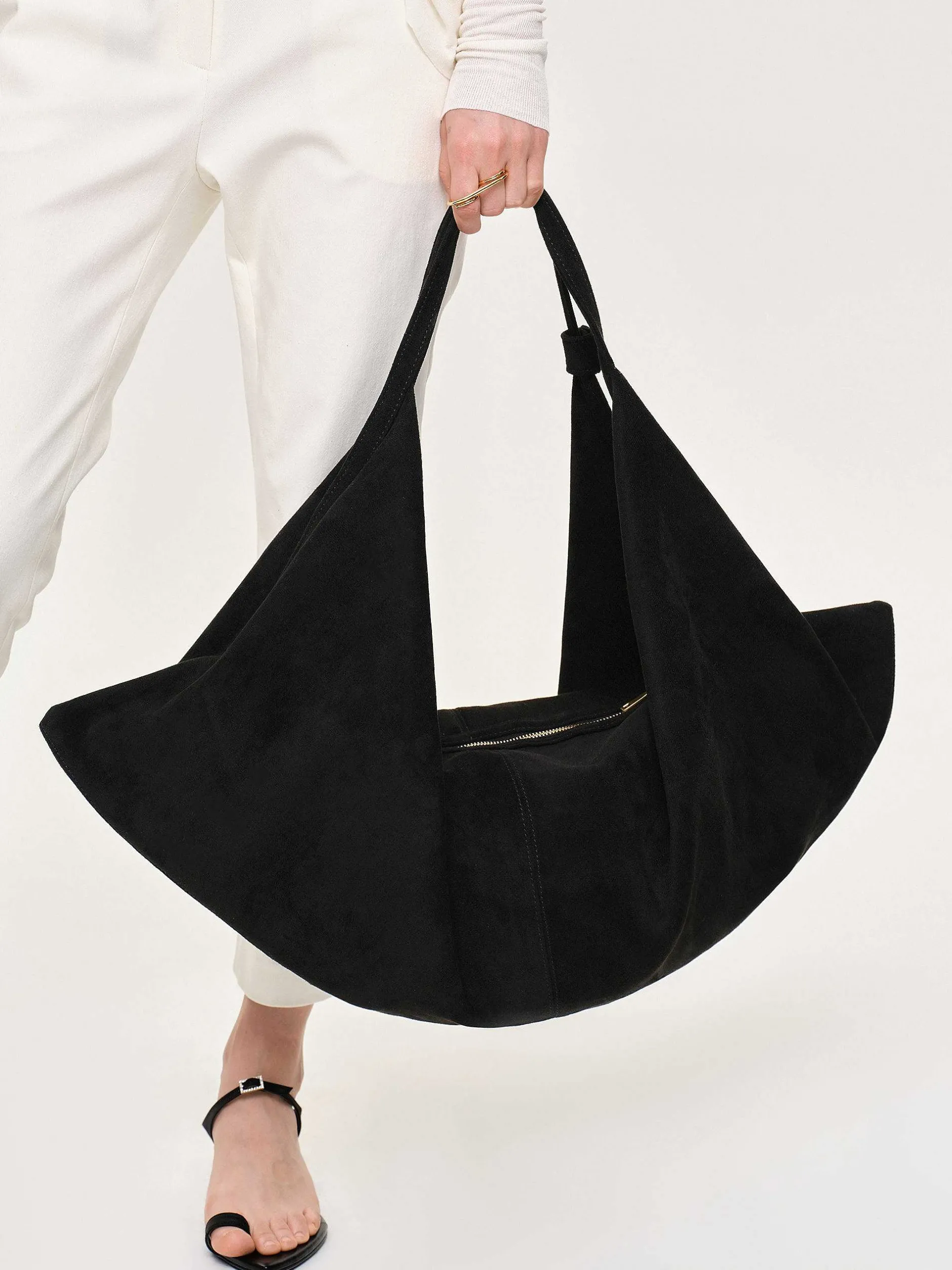 Frauen Source Unknown Kleidung<Grose Gluckskeks-Tasche, Wildleder Schwarz