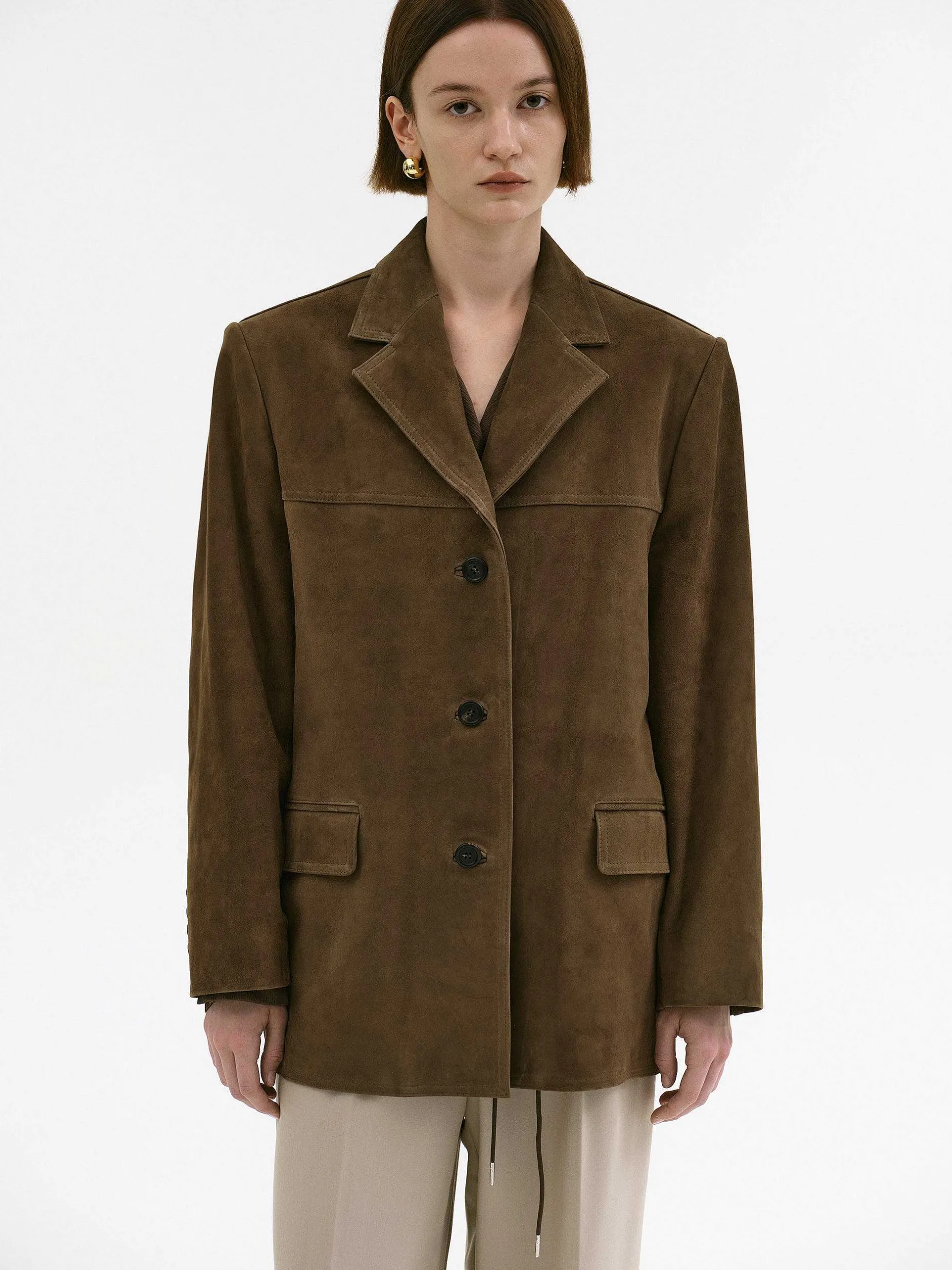 Frauen Source Unknown Zubehör<Hailey Lammfell-Blazer, Pekannuss