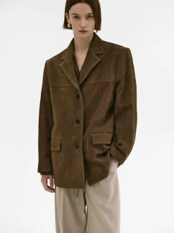 Frauen Source Unknown Zubehör<Hailey Lammfell-Blazer, Pekannuss