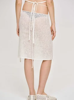 Frauen Source Unknown Koordinaten<Halbtransparenter Strickrock, Birke