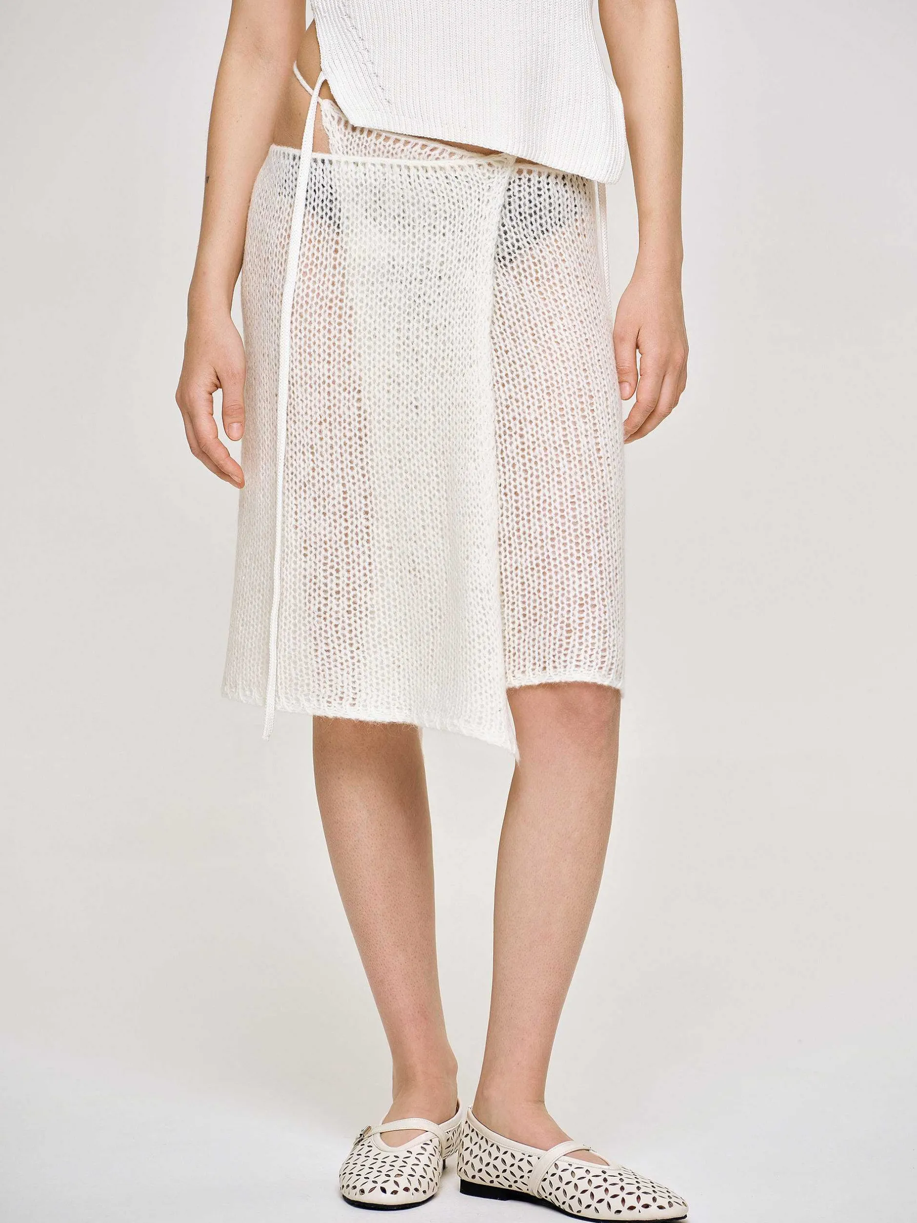 Frauen Source Unknown Strickwaren<Halbtransparenter Strickrock, Birke