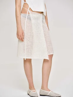 Frauen Source Unknown Unterteile<Halbtransparenter Strickrock, Birke